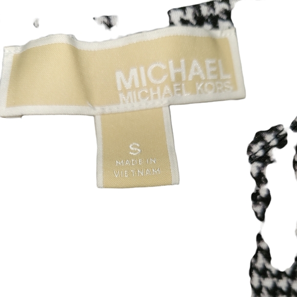 Michael Kor, Black White, Long Sleeve dress, Solid Black Flowy Bottom, Women's S - Picture 6 of 6